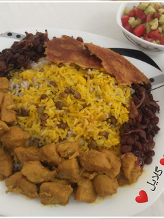 عکسی از دستور عدس پلو با مرغ 😋