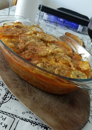 Una foto de Pastel de merluza y atún a la malagueña