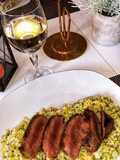 Lammlachs auf Brokkoli-Bulgur