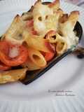 Barchette di melanzane ripiene con mezze penne e pecorino