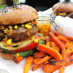 A picture of Fittest chef's beef burger.