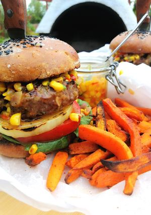 A picture of Fittest chef's beef burger.