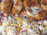 Arroz no tan Primavera con Papas rellenas😎🌸