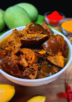 A picture of Aam ka Achaar or Mango Pickle.