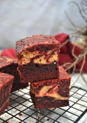 Foto resep Red Velvet Cheese Brownies