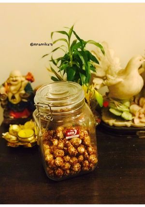A picture of Jaggery Caramelised Fox-nuts/Gud Makhana.