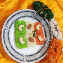 A picture of Tri colour barfi.