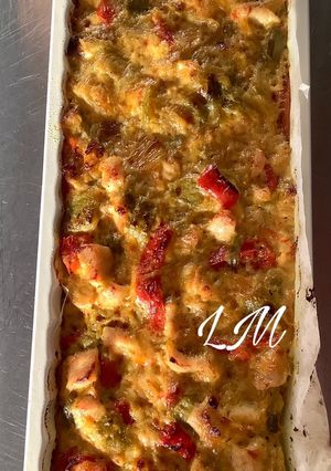 Una foto de Brazo gitano de pollo al curry