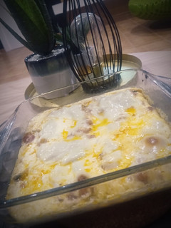 Una foto de Pastel de longaniza y calabacín