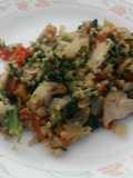 Champignones salteados con espinaca y quinoa