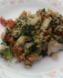 Champignones salteados con espinaca y quinoa