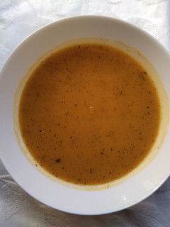 Una foto de Crema de boniato y castañas