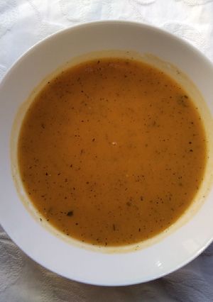 Una foto de Crema de boniato y castañas