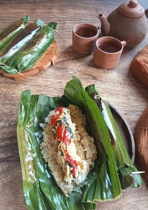 Foto resep 504. Nasi Bakar Ayam Suwir