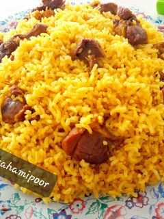 عکسی از دستور گوشت لا پلو خوشمزه😋