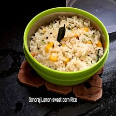 A picture of Gondhoraj lemon sweet corn rice.