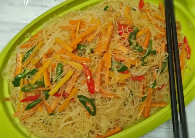 Yuk intip, Resep mudah memasak Bihun Goreng Vegetarian  nagih banget