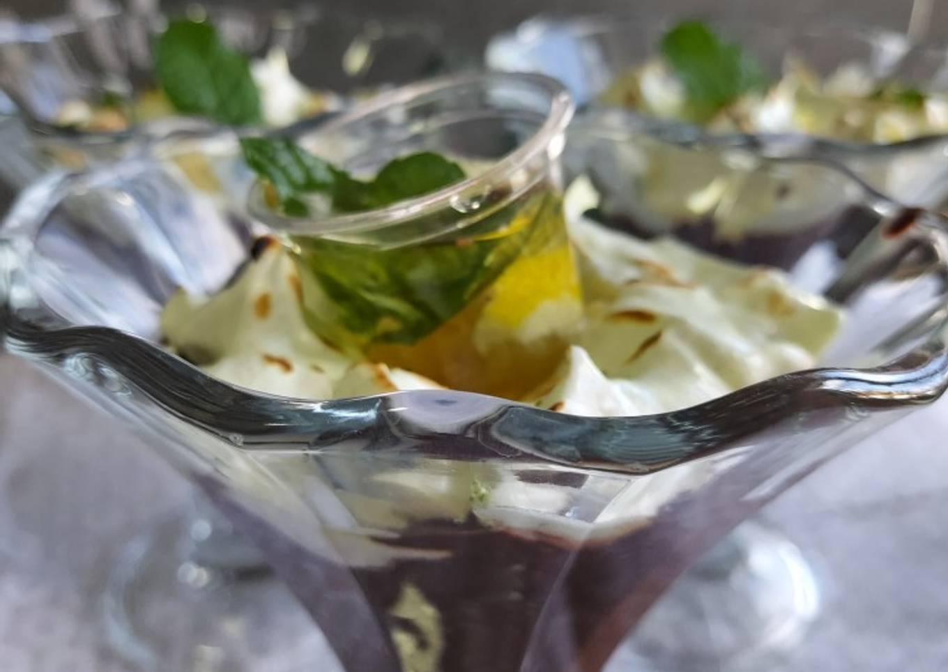 Natillas de coco, chocolate y merengue suizo de Mojito de Eli