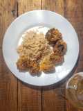 Bocados de Lentejas y Boniato con Arroz Integral