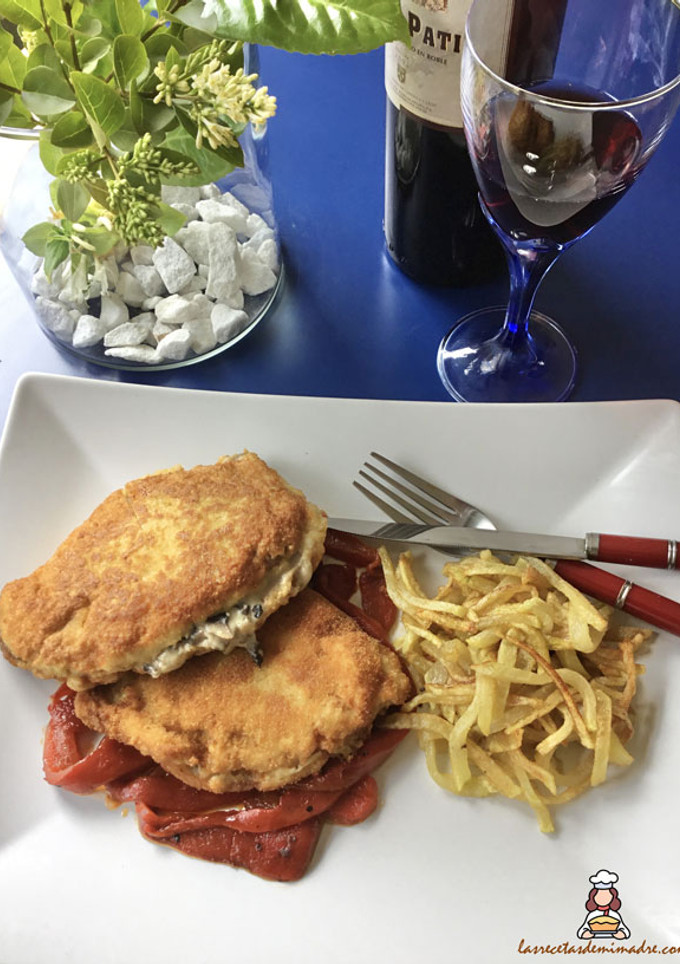 Una foto de Librillos de lomo rellenos de bechamel y champiñones