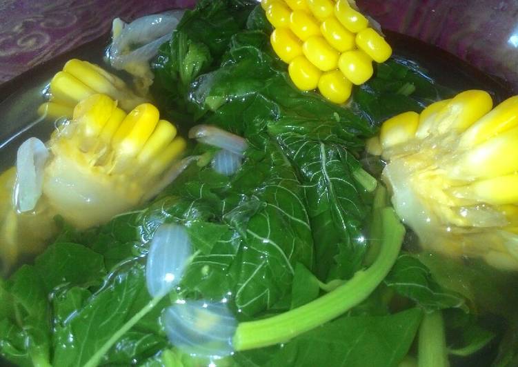 Kuah bening bayam jagung manis
