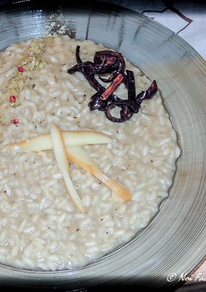 Foto di Risotto con crema di melanzana, scamorza ed erbe creole