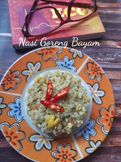 Foto resep Nasi Goreng Bayam kornet udang