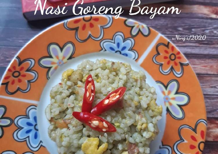 Resep Nasi Goreng Bayam kornet udang Anti Gagal