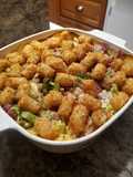 Brad's ham, cheese, and broccoli tater tot casserole