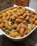 Brad's ham, cheese, and broccoli tater tot casserole