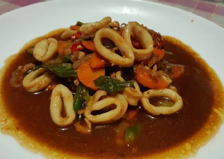 Resep Cumi tumis lada hitam Lezat