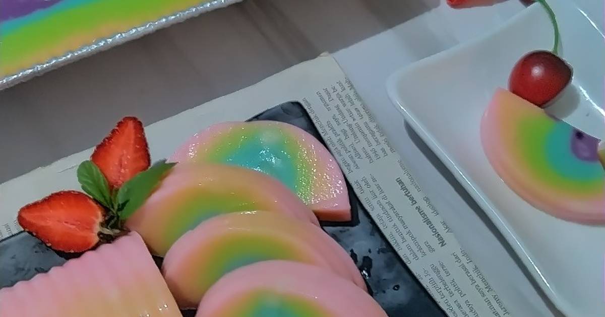 Resep Puding Roti Tawar Rainbow Oleh Dapur Maya Cookpad