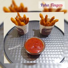 A picture of Crispy poha & potatoes fingers.