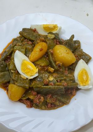 Una foto de Judías verdes con jamón y patatas Roberts