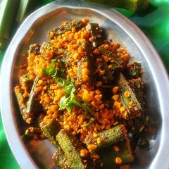 A picture of Bhindi Sabzi (bengali style veg sabzi).