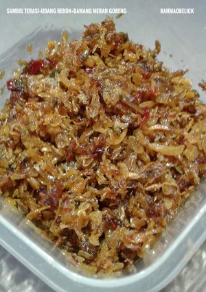 Foto resep Sambel terasi+udang rebon+bawang merah goreng