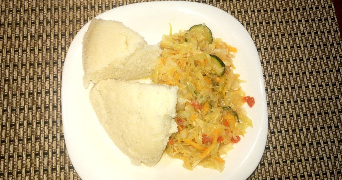 Ugali with cabbages with veg Recipe by Caroline Mbugua Cookpad