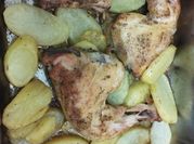 Una foto de cómo adobar un pollo al horno