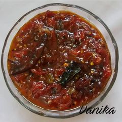 A picture of Tomato and jaggery chutney.