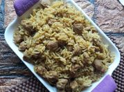 A picture of soya chunk pulao