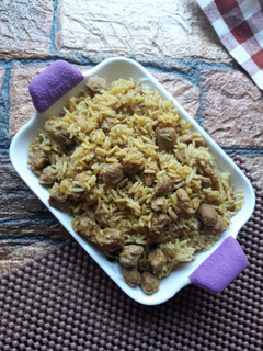 A picture of Soya chunks Pulao.