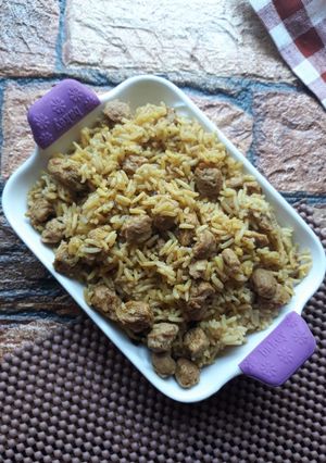 A picture of Soya chunks Pulao.