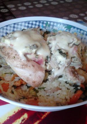Csirkehajó gombával töltve recept fotója