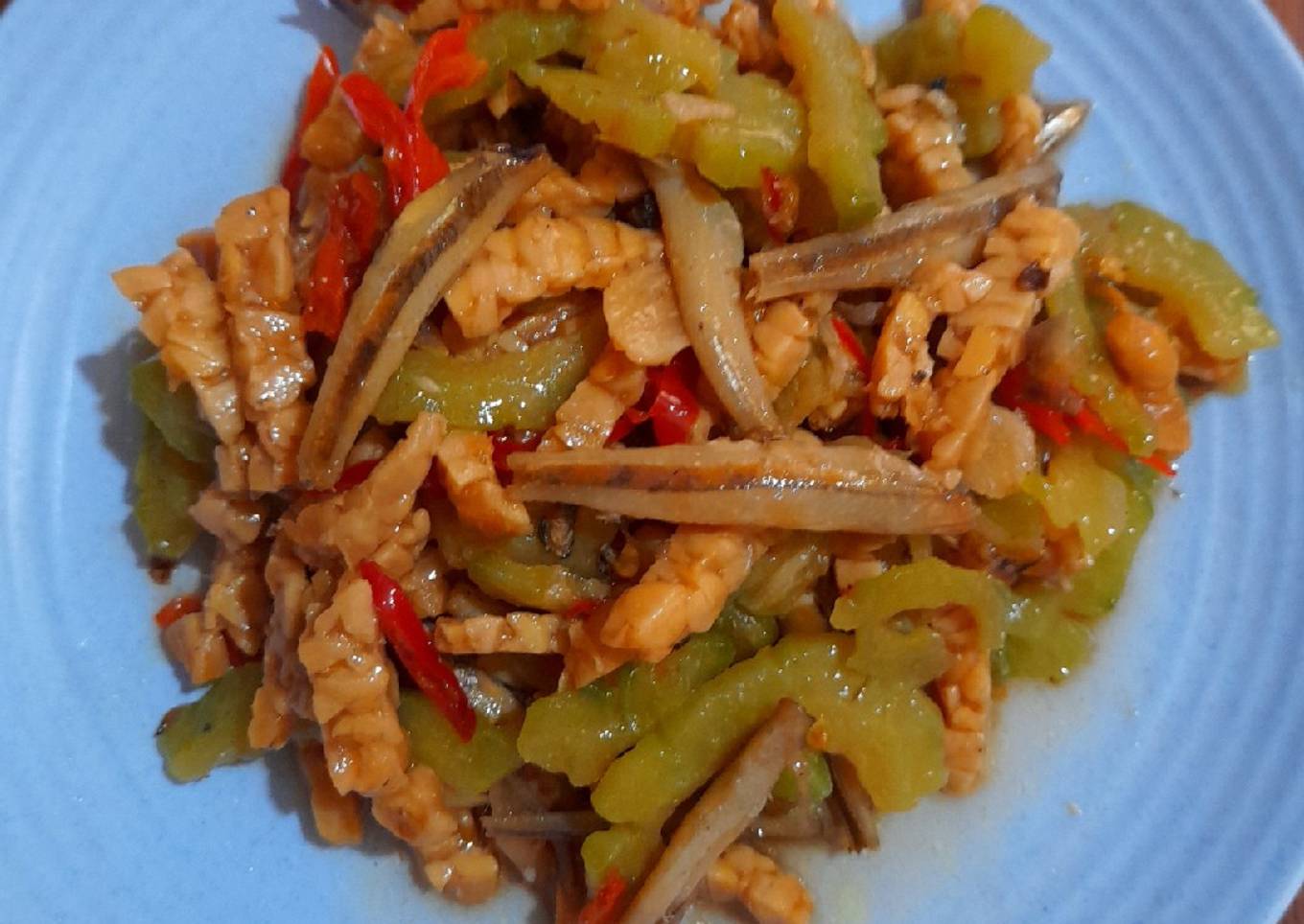 Tumis pare tempe teri