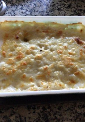Una foto de Coliflor y arroz gratinado