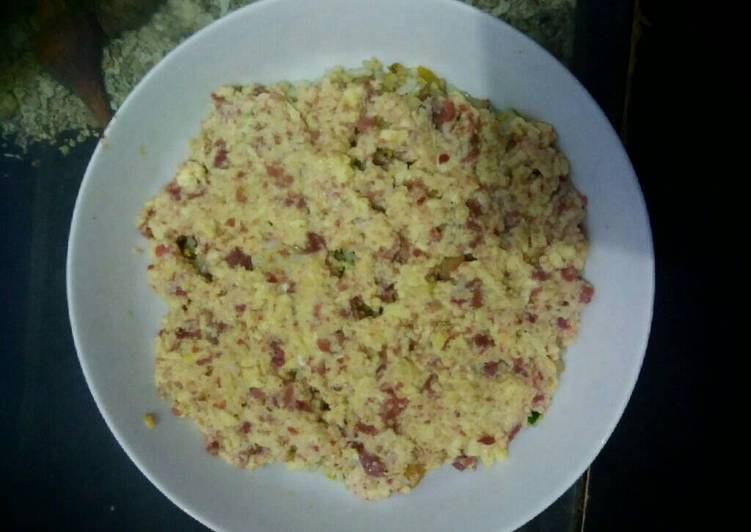 Cara Gampang meracik Nasi Goreng ft. Omelet Jepang (Telur Keju Kornet), Menggugah Selera