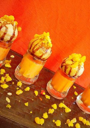 A picture of Boondi Golguppa and Kesar Rabdi Shots.