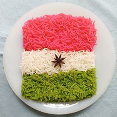 Tiranga Rice 🫡 A picture of Tiranga Rice 🫡.