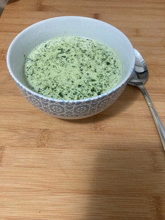 Una foto de Crema de espinacas y queso