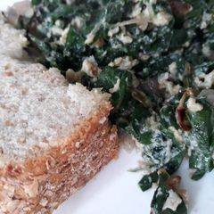 A picture of Spinach Nderema Egg combo.